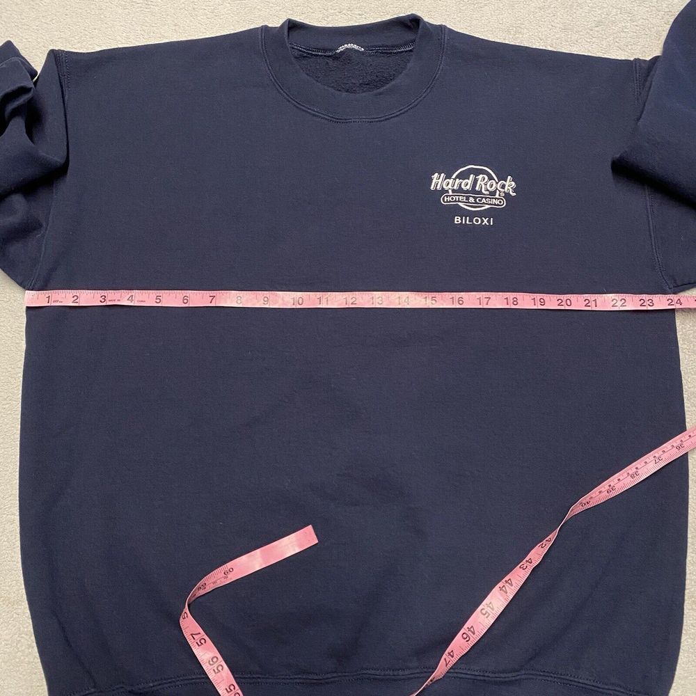 Hard Rock‎ Cafe Sweatshirt Adult XL Navy Blue Biloxi Crewneck Vintage - Picture 4 of 6